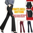 thumbnail image 2 of Utoimkio Women's Wide Leg Dress Pants Bell Bottom Work Pants High Waisted Elastic Business Casual Pants for Women, 2 of 4