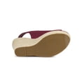 thumbnail image 5 of BLISSFUL STEP Women's Espadrilles Platform Heel Wedges Sandals Burgundy 8, 5 of 7