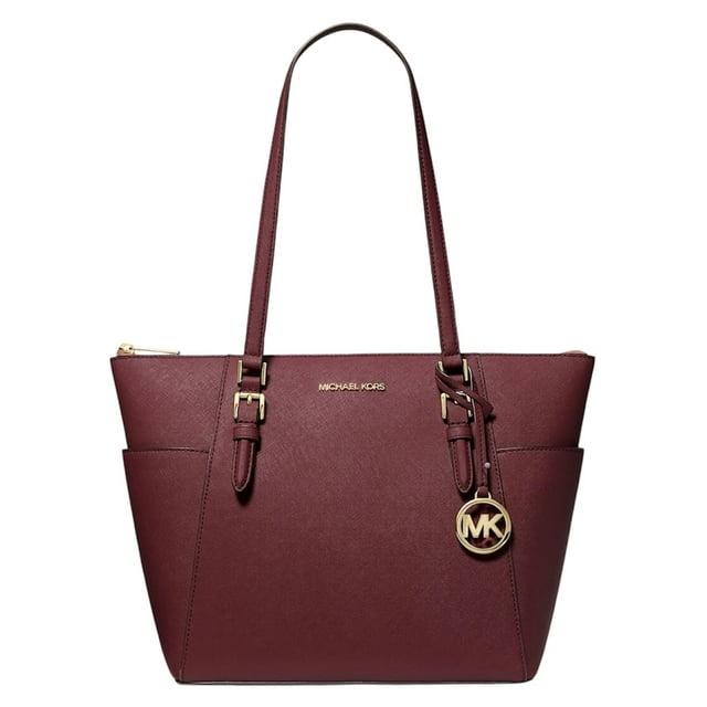 Bolso Michael Kors Charlotte, grande en la parte superior, con cierre, sangre de buey