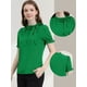 thumbnail image 2 of Top Elegante De BluDe ManCorDe OficiDe Las Camisas Del Cuello De PajariDe Las Mujeres Verde oscuro M, 2 of 5