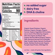 Cerebelly Organic Baby Food, Sweet Potato Peach, 4 oz Puree Toddler Pouches, 6 Pack