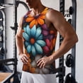 thumbnail image 5 of Logiee Colorful Blooming Flowers Print Men's Workout Tank Top,Quick Dry Workout Tank Top,Gym Muscle Tee,Fitness Bodybuilding Sleeveless T Shirt-3X-Large, 5 of 7