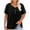 Black, variant on Sevevn Women's Plus Size Top Casual Solid V Neck Loose Short Sleeve T-shirt Top Blouses Deal of the Week Wine L