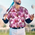 thumbnail image 5 of Hirioo Orchids Flowers for Men's Baseball T-shirt Shirts Short Sleeve Casual Summer Button Stretch T Shirts,Size S-4XL-3X-Large, 5 of 7