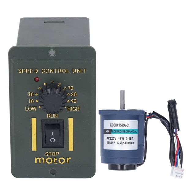 Motor Reductor De Engranajes AC220V Con Regulador De Velocidad Eje óptico Motor De Alta Velocidad Rotación Hacia Adelante Y Hacia Atrás 15W Micro Motor Pequeño 1400r/min