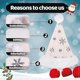 thumbnail image 2 of Christmas Hat for Adults, Plush Santa Hat for Men and Women, Warm and Thick Santa Claus Santa Hat with Rainbow Sequins Snowflake, 2 of 4