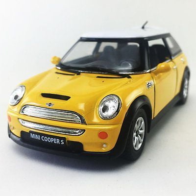 Mini Cooper S Top British Flag Die-Cast Model Car Kinsmart 1:28 Toy Collectible