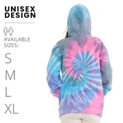 Pure Essence Tie Dye Fleece Long Sleeve Pullover Hoodie for Men and Women