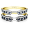 10k Solid Gold Diamonds (G,I2) and Sapphire Traditional Style Cathedral Ring Guard Enhancer (0.39ctw)