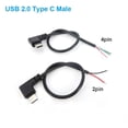thumbnail image 5 of Cable de soldadura para reparación de bricolaje, 2 cables, 4 cables, conector macho acodado Micro USB 2.0 A, cable de extensión macho tipo C de 4 pines/2 pines, 5 of 5