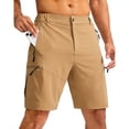 thumbnail image 5 of Domzle Men's Hybrid Flat Front Golf Shorts Casual Lightweight Chino with Pockets Quick Dry Stretch Camel L, 5 of 5