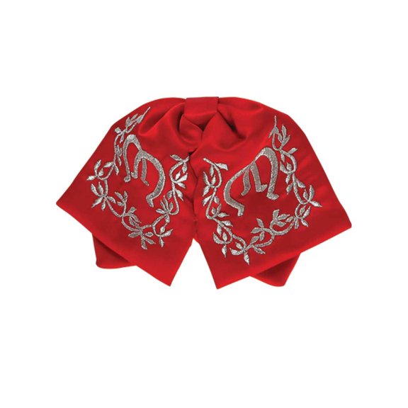 Mexican Charro Bow Tie 100% Polyester Red/Silver 600146