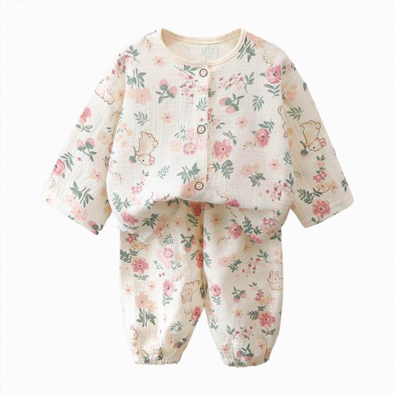 JUMEYU Toddler Girls Pajamas Toddler Baby Girl Clothes Girl Long Sleeve Pullover Infant Fall Winter Outfit 1T 2T (Watermelon Red,1-2 Years)
