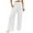 A-White115, variant on Bibifish Womens Pants Long Wide Leg High Waist Linen Pleated Pants With Pockets Elastic Waist Solid Color Casual Loose Trousers Fot Ladies