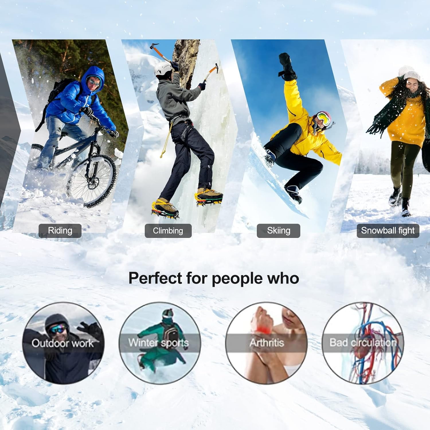 SNOW DEER Heated Gloves for Men Women, Electric Glove Rechargeable Battery Heated Hand for Motorcycle Biking Hunting Arthritis Skiing Working