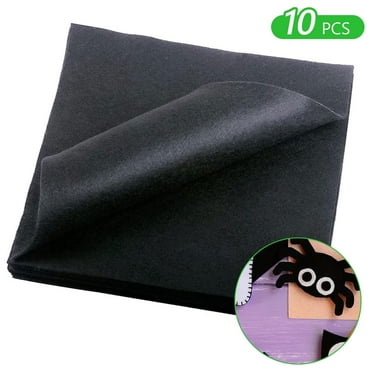 Tripumer 10 Pcs Felt Sheets Fabric Woven Acrylic Craft Fabric Nonwoven Felt for DIY Craftwork Sewing Patchwork Craft Felt Black