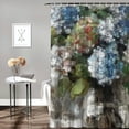 thumbnail image 2 of Awpe Shower Curtain Set Hydrangea Study Blues Waterproof Multiple Sizes White, 2 of 7