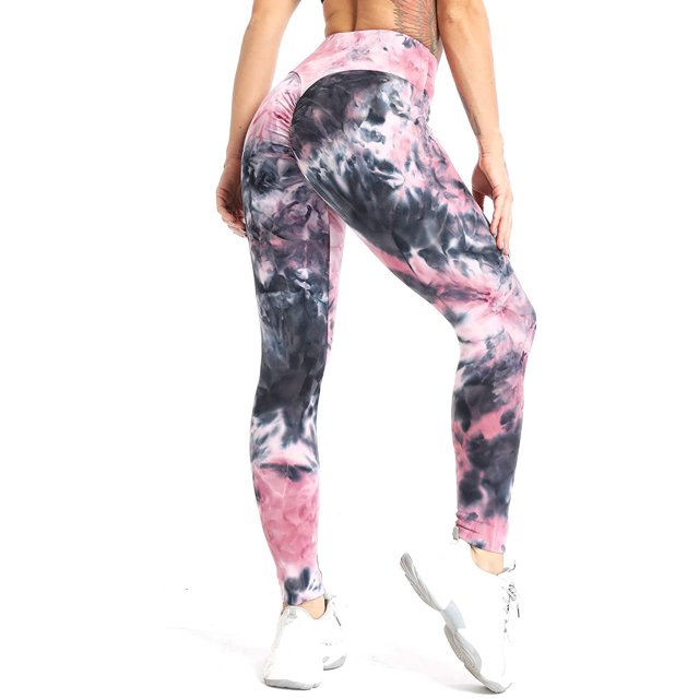 Collants de Sport pour Femmes Leggings de Compression Pantalons de Yoga d'Entraînement Froissés