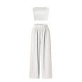 thumbnail image 6 of Baqcunre Leggings For Women Women'S 3 Piece Set Strapless Vest And Trousers And Cardigan Three Piece Suit Lounge Sets For Women Women'S Pants White M, 6 of 9