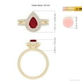 thumbnail image 4 of ANGARA Natural Split Shank Pear Ruby and Diamond Double Halo Ring in 14K Yellow Gold for Women (Size-7x5mm) | July Birthstone Jewelry for Her | Natural Ruby Rings, 4 of 9