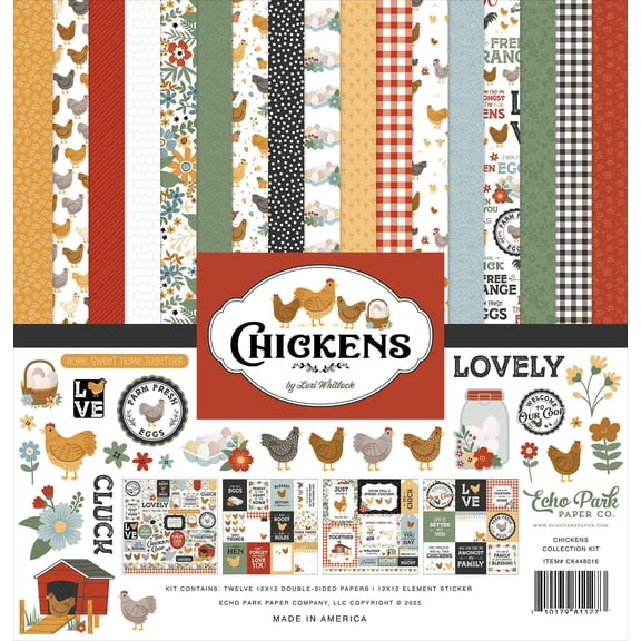 Echo Park Collection Kit 12"x12" - Chickens