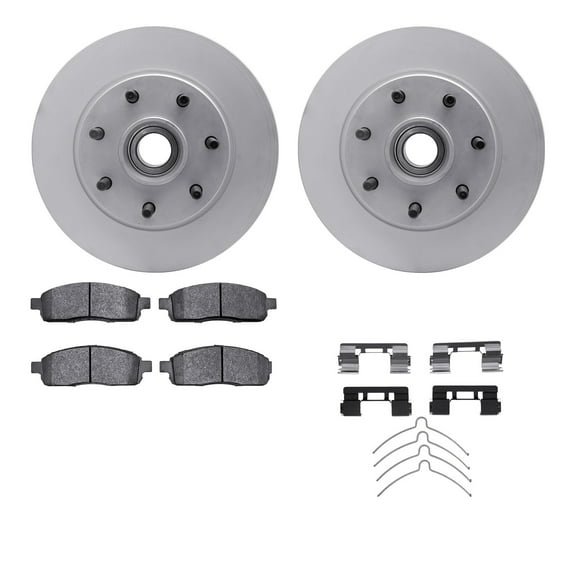 Dynamic Friction Company Front Geospec Brake Rotors with Heavy Duty Brake Pads includes Hardware 4212-99168