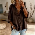 thumbnail image 2 of GUACER Women's 3/4 Sleeve Button Down Shirts Casual Linen Relaxed Fit Collared Summer Blouses Tops for Ladies, 2 of 7