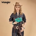 thumbnail image 7 of Wrangler Western Wallet for Women RFID Paisley Wristlet Purse with zipper, Turquoise, 7 of 7