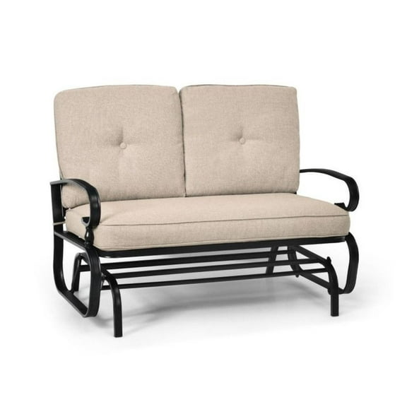 FASCK 2-Seat Outdoor Swing Glider Chair with Comfortable Cushions, Patio Porch Bench for Garden, Yard, Relaxing Gliding Motion, Durable