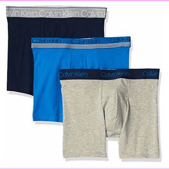 Calvin Klein 3 Pack Men's Size Underwear Classic Fit Boxer Briefs Blue Gray