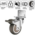 thumbnail image 4 of Juego de 4 ruedas giratorias de 50 mm, ruedas para muebles de 100 kg, rueda para muebles tipo L con freno de rotación 360, para interiores y exteriores (2 ruedas con freno, 2 C, 4 of 4