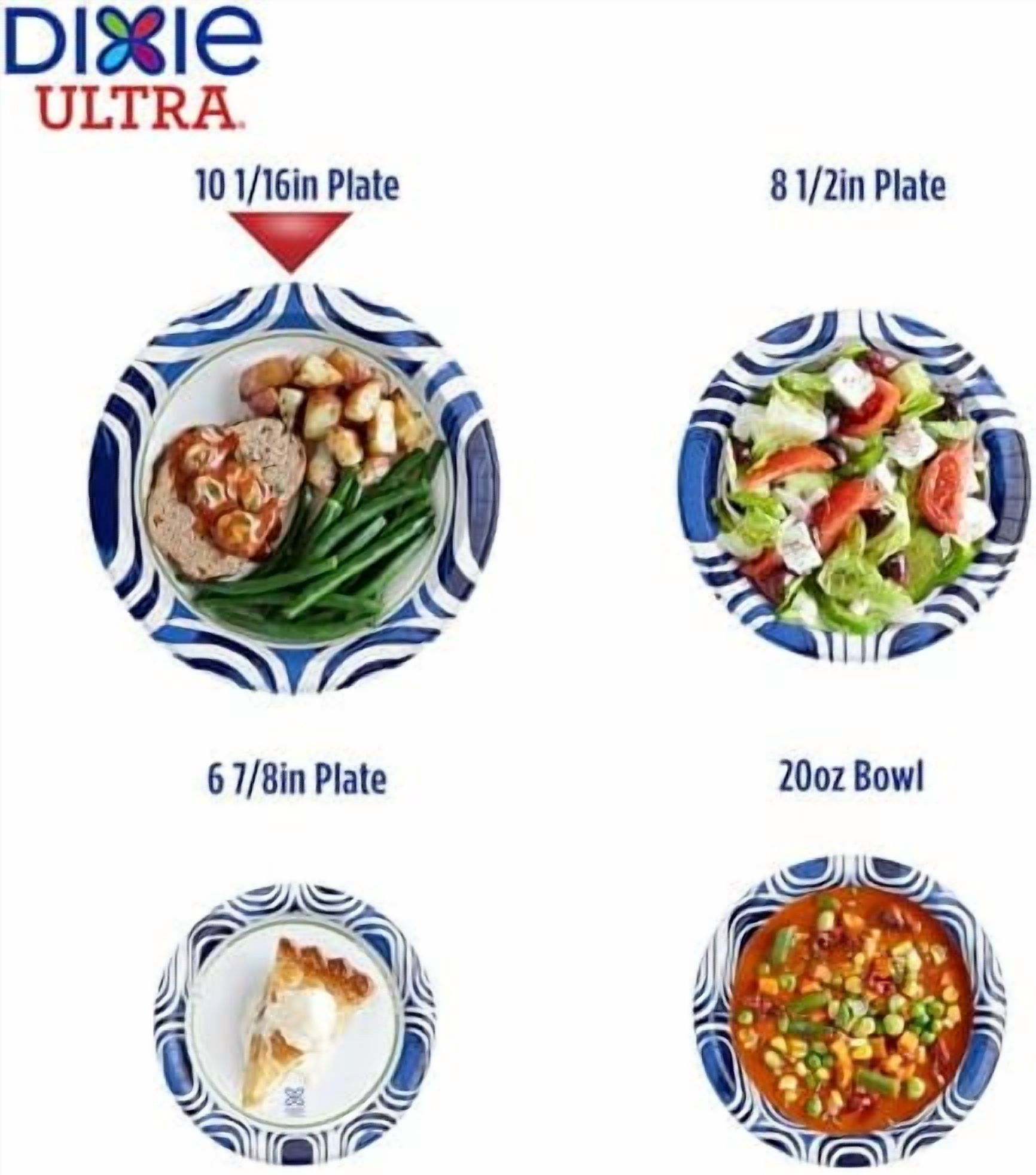 Ultra, Large Paper Plates, 10 Inch, 172 Count (4 packs of 43 plates), 3X Stronger*, Heavy Duty, Microwave-Safe, Soak-Proof, Cut Resistant, Disposable Plates For Heavy, Messy Meals