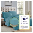 thumbnail image 2 of KITYDALK 7 Piece Comforter Set Bag Solid Color All Season Soft Down Alternative Blanket & Luxurious Microfiber Bed Sheets, Misty Blue, King, 2 of 6