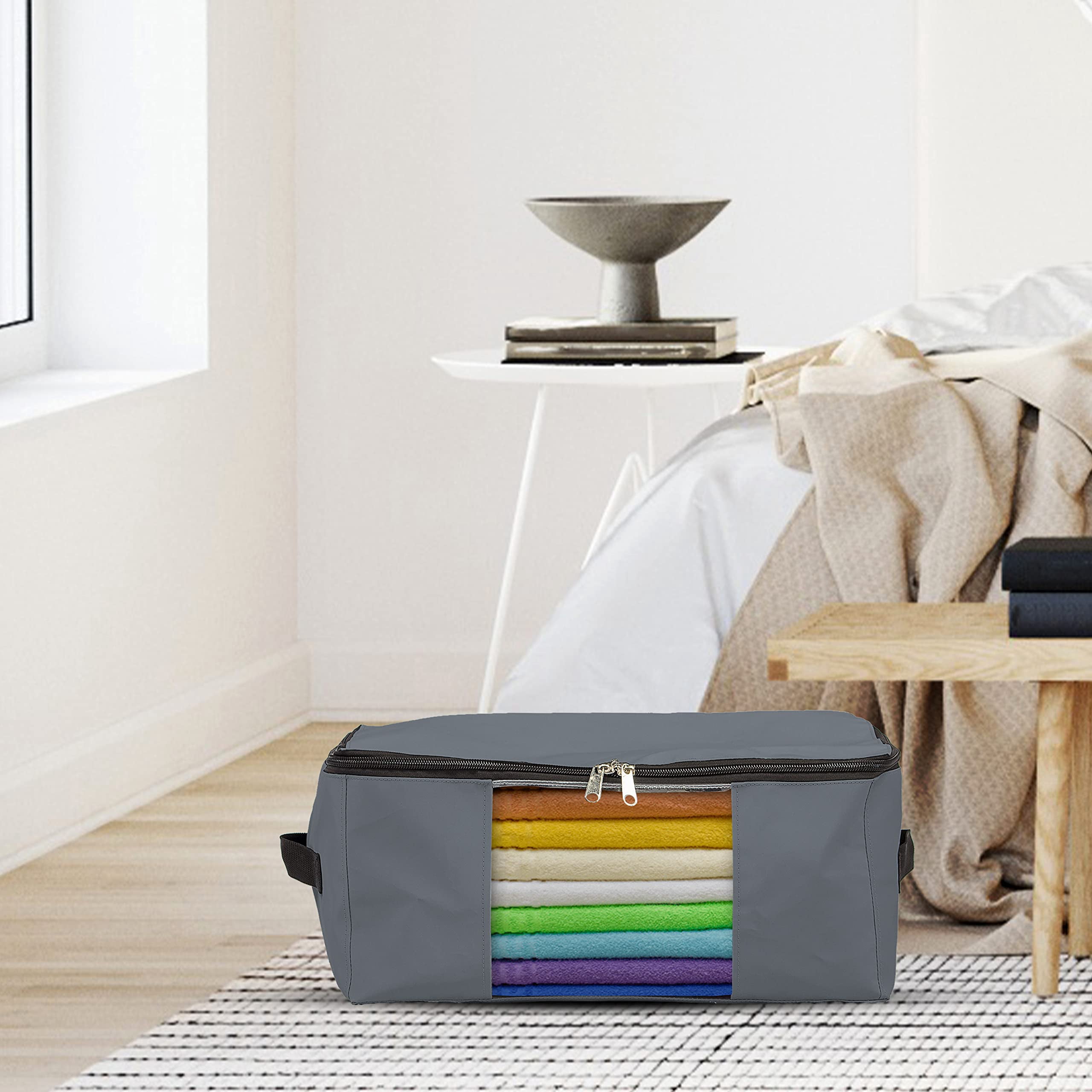 COVERS&ALL Storage Bags, Made of 12 Oz Waterproof, UV-Resistant & Tear-Proof Cover Max Fabric, Multipurpose for Indoors/Outdoors (Pack of 5, Grey)