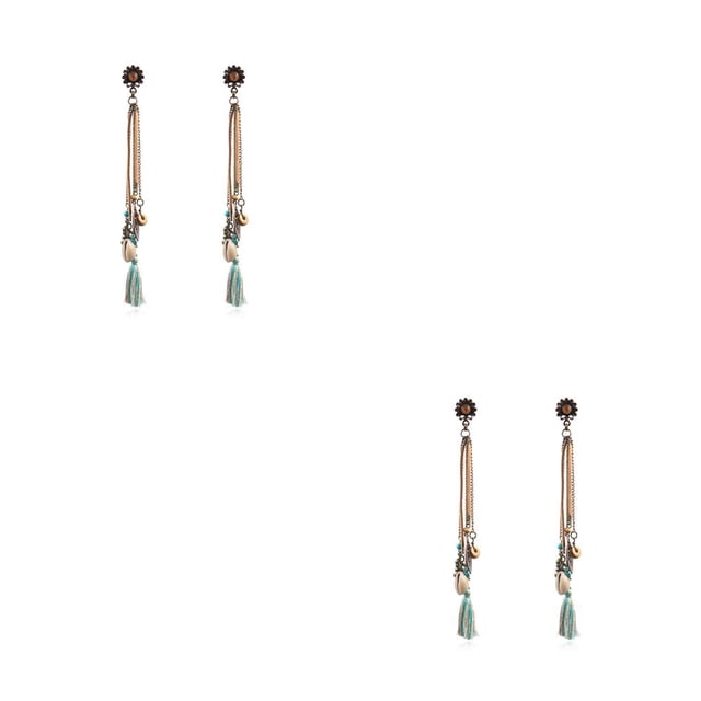 Sonducket Pendientes de 2 piezas, cadena decorativa, gota para la oreja, bohemio, artesanía, gota para la oreja, fiesta, joyería, tipo Tipo 1 2piezas