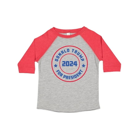 

Inktastic Trump for President 2024 Badge Red White and Blue Gift Toddler Boy or Toddler Girl T-Shirt