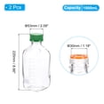 thumbnail image 2 of Uxcell 2 Pcs 1000ml Glass Square Reagent Media Storage Bottles with Green Cap, Clear, 2 of 7