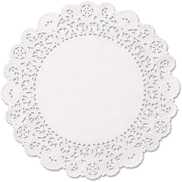 150 manteles individuales redondos de encaje de papel – manteles individuales desechables decorativos blancos de 12.0 in; Hecho en Canadá