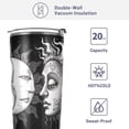 thumbnail image 4 of SKYSONIC Sun and Moon Tumbler Stainless Steel Double Wall Vacuum Reusable Insulated Mug with Straw and Built-in Coaste for Cold and Hot Beverages, 20oz, 4 of 7