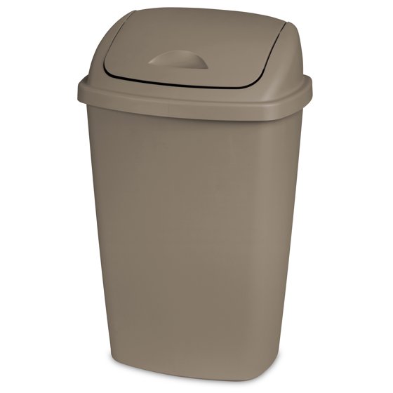 Sterilite 13.2 Gallon Swing Top Wastebasket, Taupe Splash (Available in
