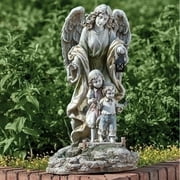 Roman 20.5" LED Solar Powered Guardian Angel Outdoor Garden Statue