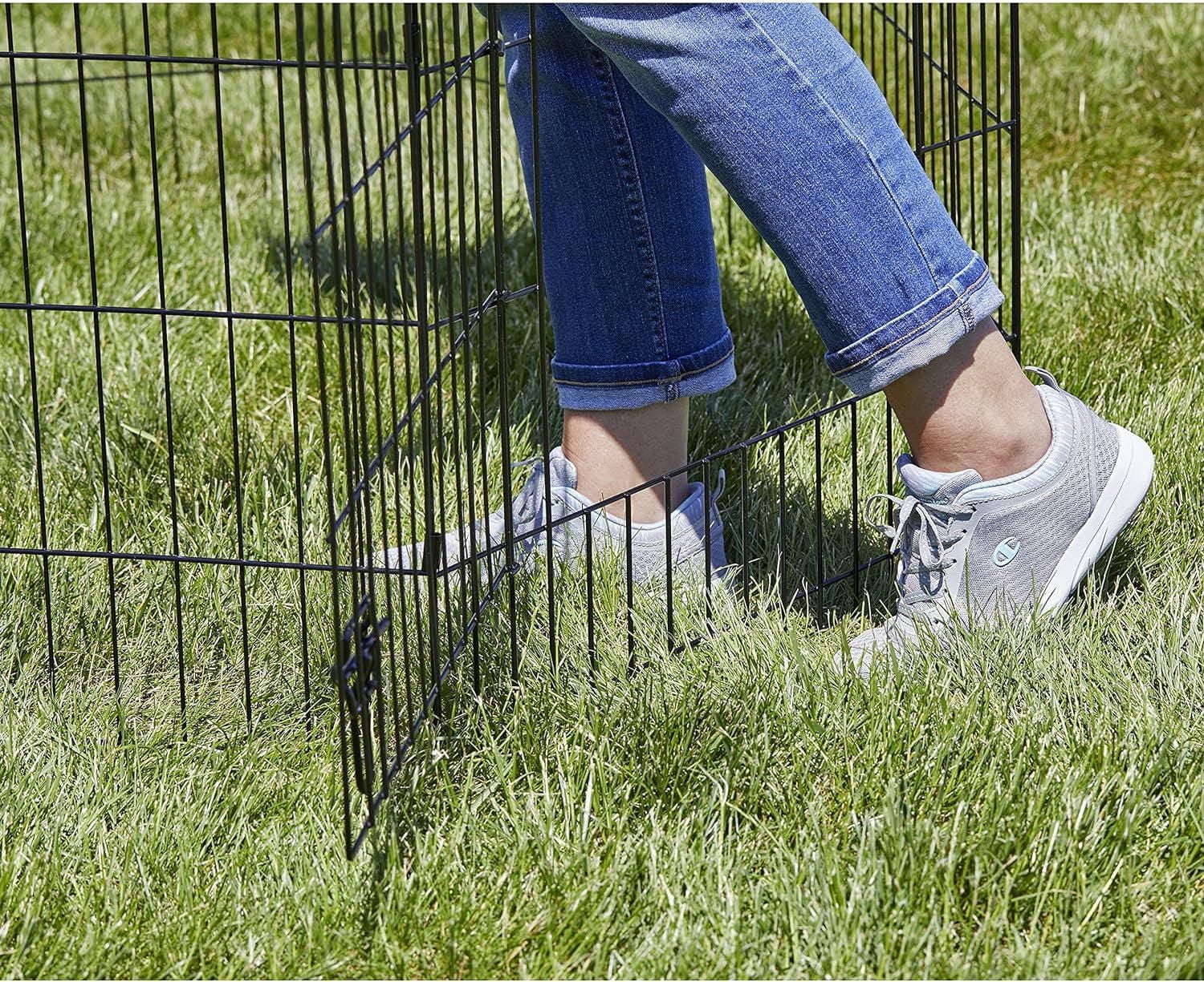 Midwest Foldable Metal Exercise Pen/Pet Playpen Black w/Door