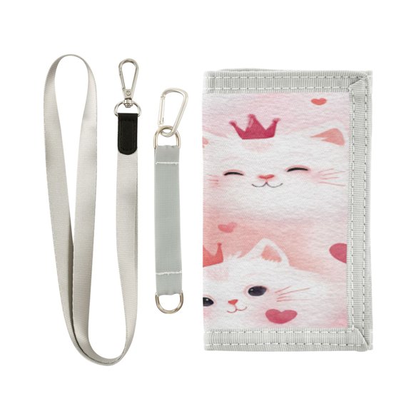 Novelty Wallets Foldable Novelty Wallets Prefect Gifts for Every Scene Adorable White Cat Faces
