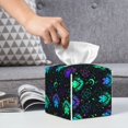 thumbnail image 4 of Tissue Box Cover, Colorful Gothic Cool Goat Head Leather Tissue Box Holder - Tissue Case Facial Paper Organizer for Bathroom, Vanity Countertop, Tabletop, Car, Night Stands, 4 of 7