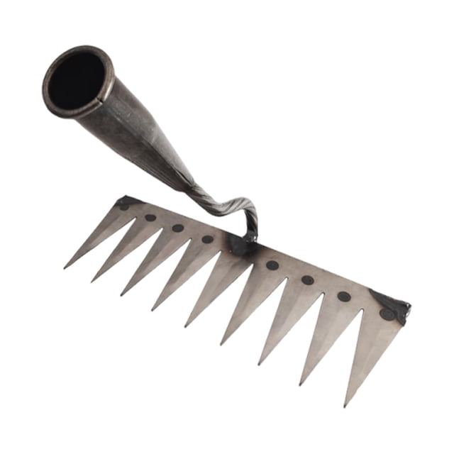 davian Garden Hoe Garden Hand Rake Manganese Steel Sturdy Agricultural Weeding Rake Weeding Tool for Planting Farm Loosening Digging 9 Tines