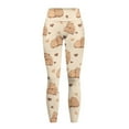 thumbnail image 5 of Renewold Capybara Love Beige Leggings with Pockets for Women Ladies Athletic Pants Compression Leggings High Waisted Butt Lifting Printed Leggings Womens Preppy Leggings, XL, 5 of 8