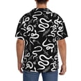 thumbnail image 5 of Vsdgher Hand Drawn Snake Print Men's Wrinkle Free Untucked Cuban Shirt Business Casual Button Down Shirts Short Sleeve Shirt, 5 of 7