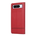 thumbnail image 3 of TECH CIRCLE Wallet Case For Google Pixel 7A,Magnetic Flip Folio Stand Purse Case with Shoulder Wrist Strap Card Holder Cover Hidden Mirror Protective Cover for Google Pixel 7A 6.1" 2023,Red, 3 of 7