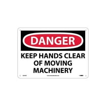 National Marker Keep Hands Clear Of Moving Machinery 10X14 .040 Aluminum Danger Sign D567AB