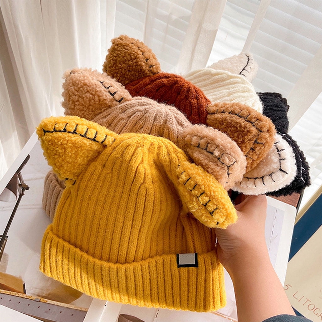 Kawaii Wool Knit Hat Fall Winter Cat Ears Shape Hats Solid Color Cute Soft Plush - Walmart.com Kawaii Wool Knit Hat Fall Winter Cat Ears Shape Hats Solid Color Cute Soft Plush - Walmart.com